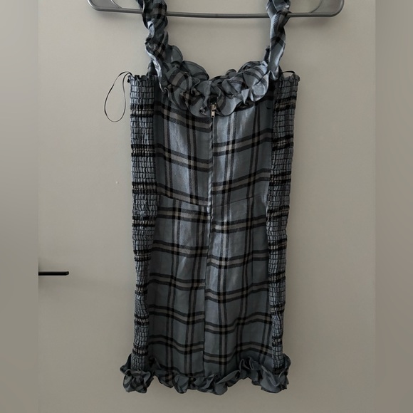 Reformation Bonita Plaid Mini Dress NWOT • Linen • Ruffle • Scandi - Picture 6 of 10